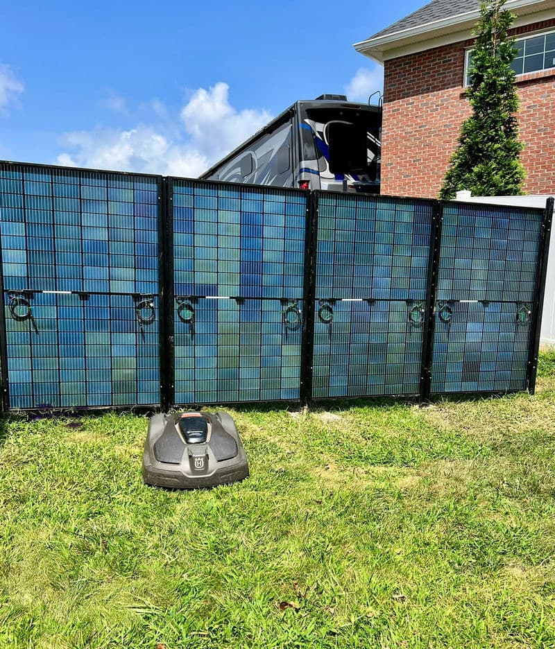 SOL Fence vertical panels showing 90-degree solar capture angle