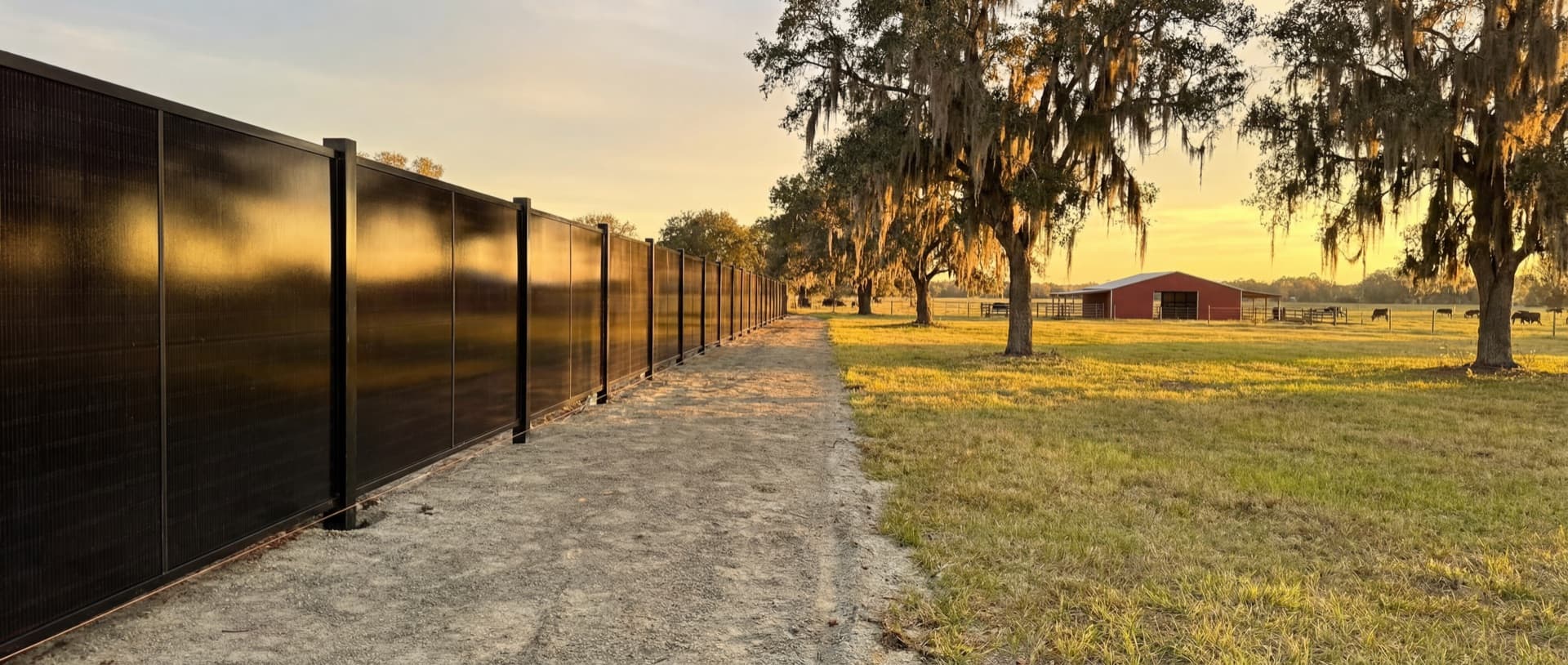 SOL Fence solar fence for agricultural properties in Florida